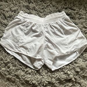 White Lululemon Hotty Hot Shorts